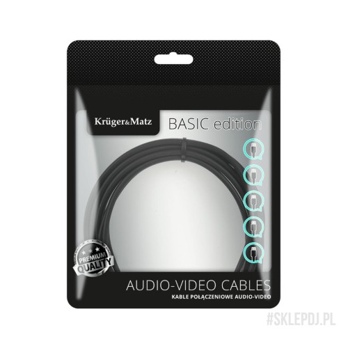 Kabel Kruger&amp;Matz Jack 3.5 wtyk stereo - 2RCA 3m | WSDJ Studio