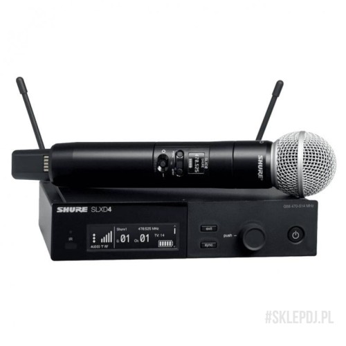 WYNAJEM | ZESTAW MIKROFON SHURE SM58 + ODBIORNIK SHURE SLXD4 | WSDJ Studio