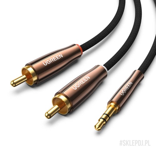 UGREEN przewód audio 2x RCA - mini Jack (3.5mm) 2m | WSDJ Studio