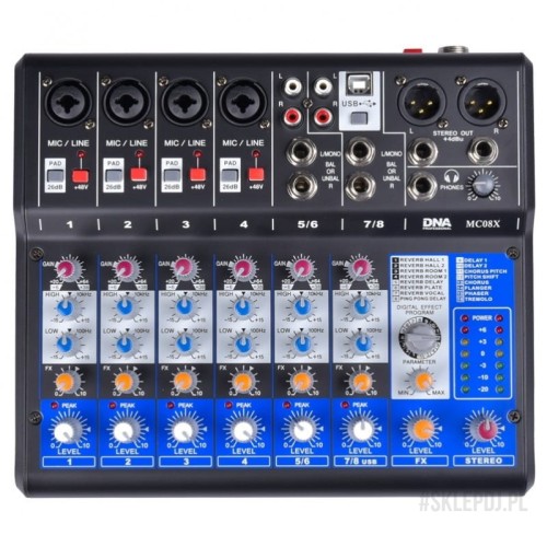 WYNAJEM |‌ DNA MC08X - analogowy mikser audio | WSDJ Studio