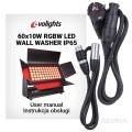 WYNAJEM NA WEEKEND | 4x EVOLIGHTS 60x10W RGBW LED WALL WASHER naświetlacz zewnętrzny IP65 | WSDJ Studio