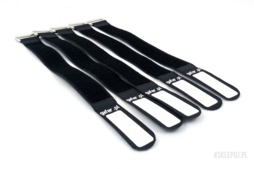 Zestaw 5x rzep na kabel czarny 25x400mm | gafer.pl