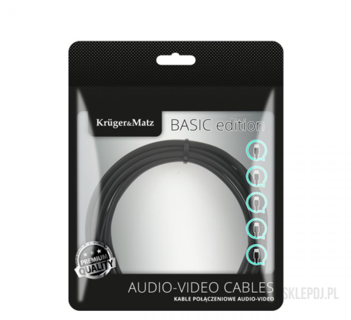 Kabel Kruger &amp; Matz 2RCA - 2RCA 5m BASIC edition KM1212